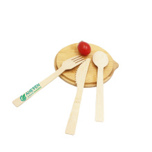 Vaisselle naturelle jetable de fourchette en bambou biodégradable qui respecte l&#39;environnement pour le déjeuner, dîner